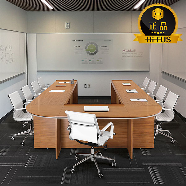 하이퍼스 티크 클레버 연결식 회의용 테이블 ㄷ자형  사무실 중역용 회의실 연결형